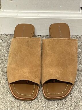 Donald Pliner Women's Calf Suede Slip On Wedge Sandals Haze Saddle Size 8M